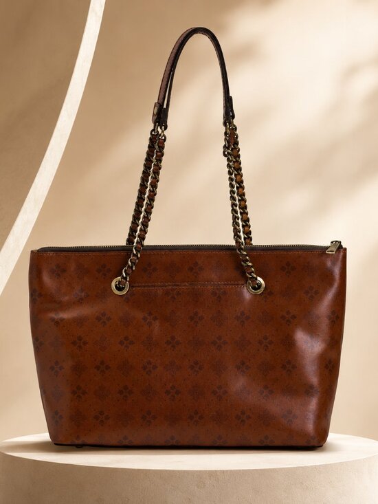 Patricia Nash Handbags - Patricia Nash Belle Tote Signature Print Leather Shoulder Bag Brown Tan NWT